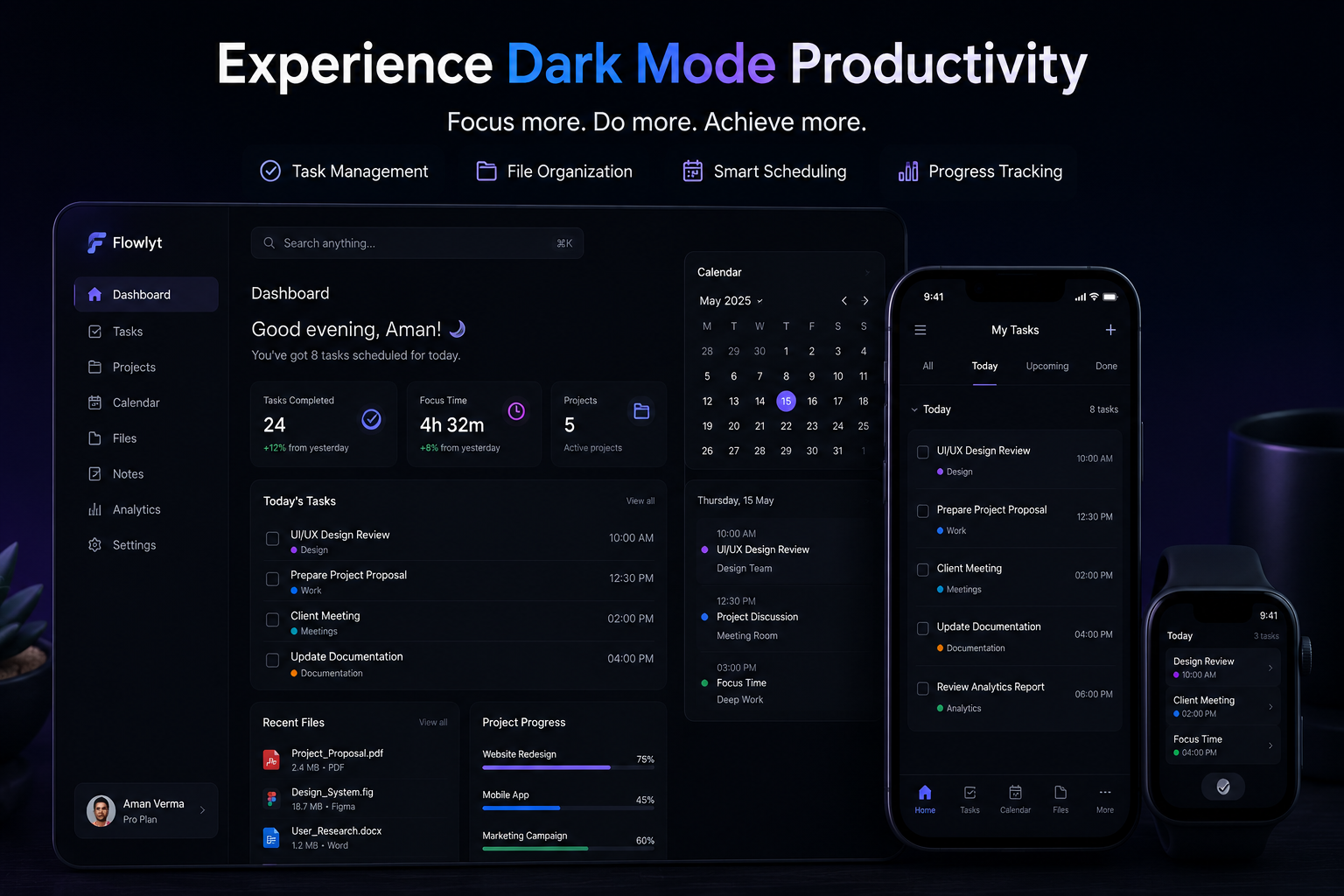 Experience dark mode productivity tools