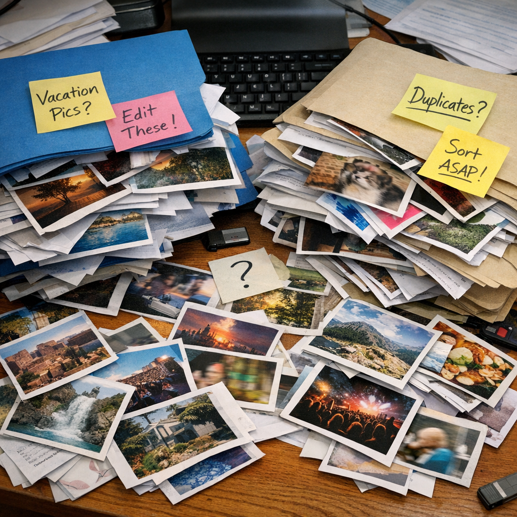 Messy folders with multiple image files causing confusion