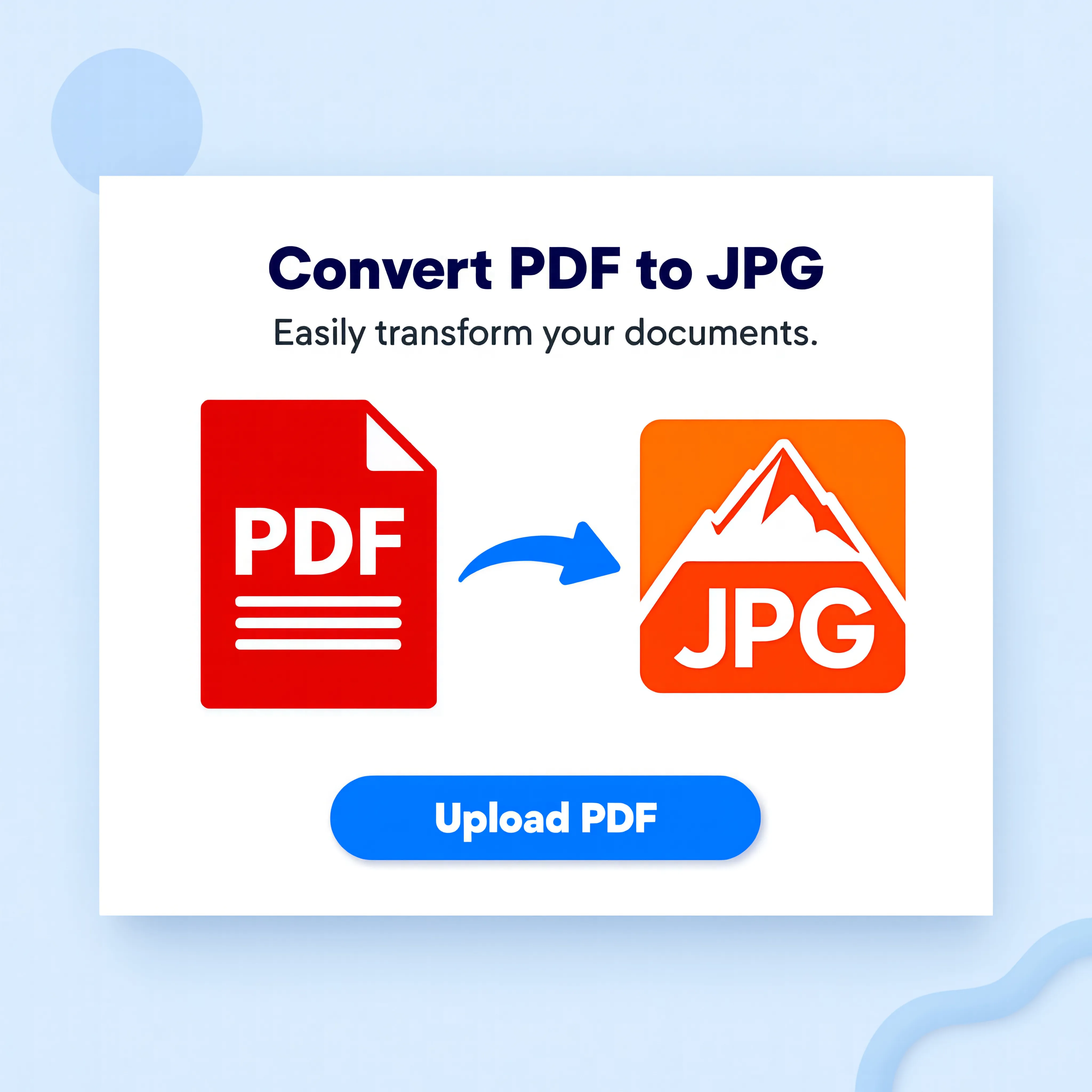 Convert PDF to JPG easily