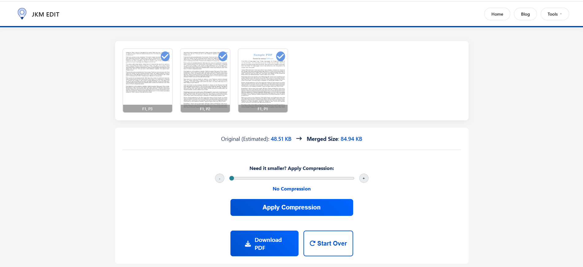 Step 3: Downloading the final merged PDF document