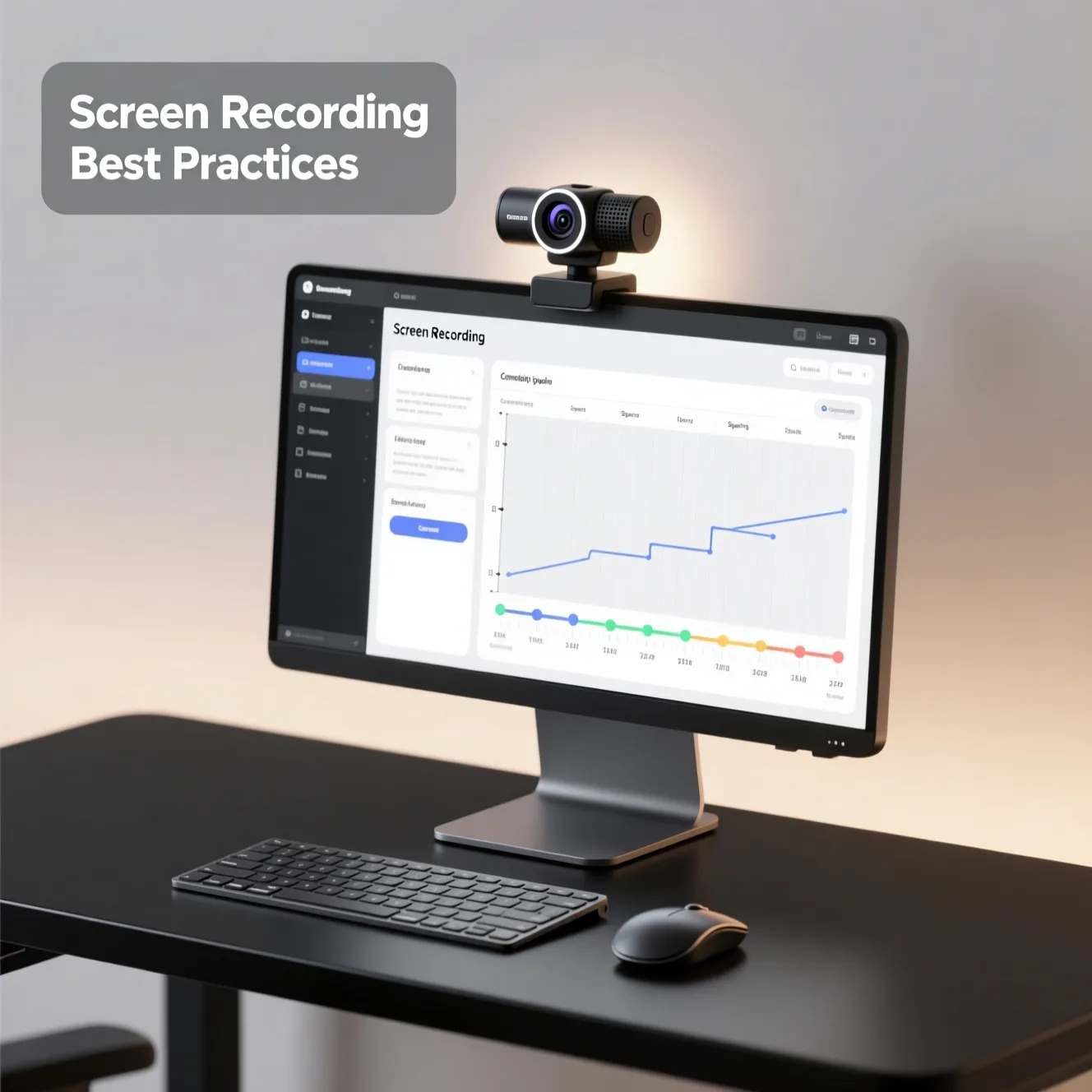 A clean digital workspace illustrating good screen recording practices, featuring a decluttered desktop and structured presentation format.